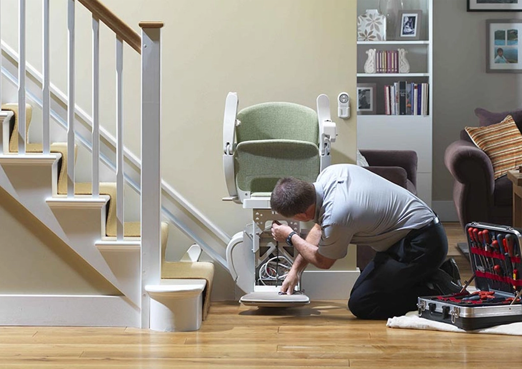 Second hand Straight stairlift fitted in a Leeds home